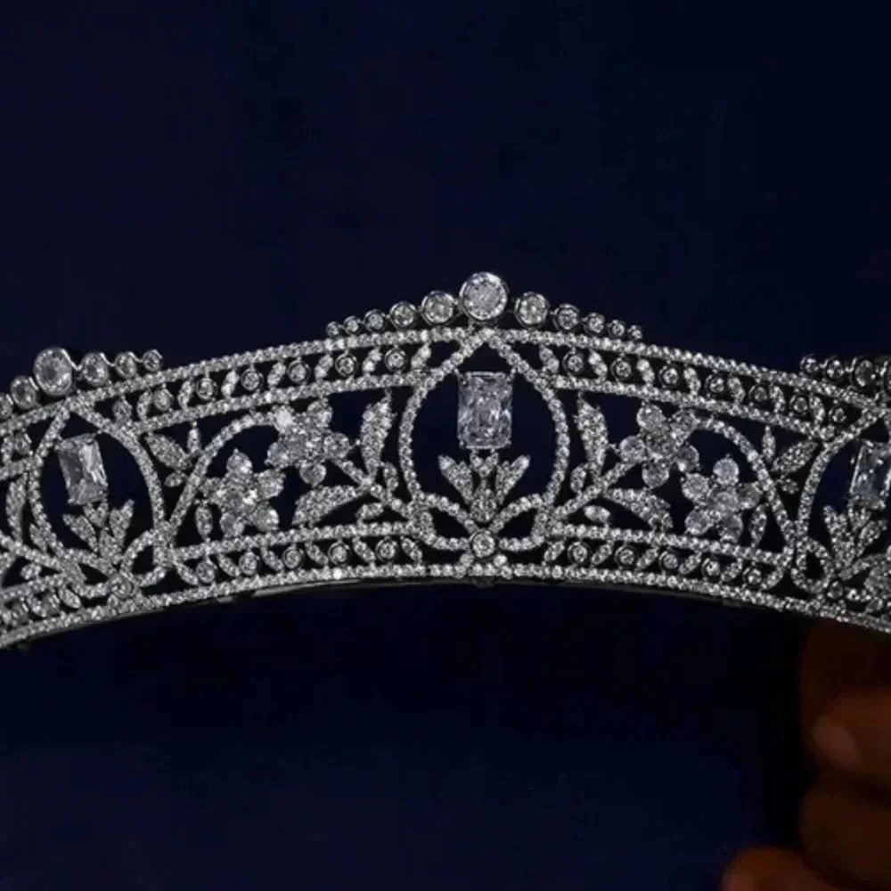 8pc. Handmade Unique One-Of-a-Kind Tiara Bridal Package - Picture 11 of 13